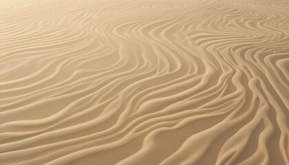 Beautiful Flowing Patterns on Golden Sand Surface in Desert Landscape