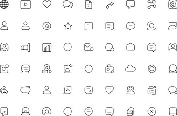 web icons set minimal typrography design 