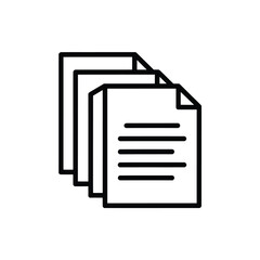 Stack of documents or papers icon outline