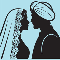 bride and groom silhouettes couple boy and grills wedding platfrom