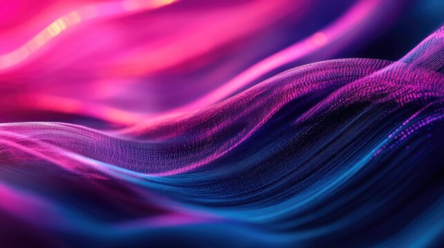 Vibrant abstract wave flowing with glowing particle dots
