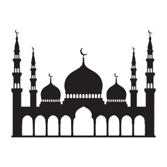 taj mahal silhouette and black and white mosque