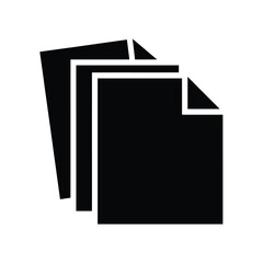 Black icon representing multiple documents or pages stacked together