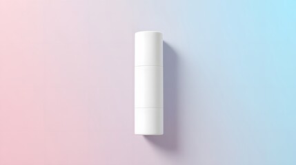 Sleek white cosmetic product mockup awaits your brand design on a soft pastel gradient background ready to showcase your skincare or beauty line professionally