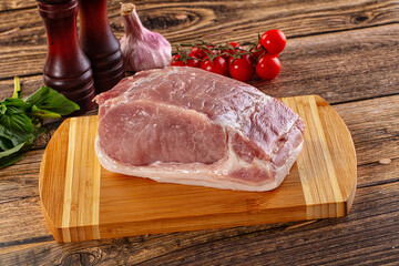 Raw pork meat fillet piece