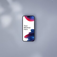 Modern Smartphone Mockup with Abstract Screen and Soft Shadows