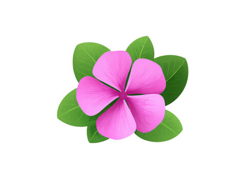 A pink flower with green leaves - Powered by Adobe