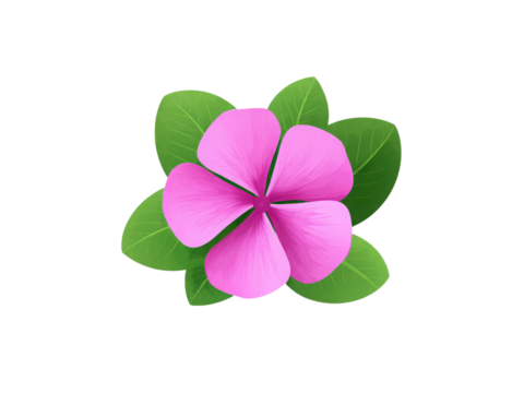 A pink flower with green leaves - Powered by Adobe
