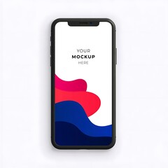 Smartphone Mockup with Abstract Wavy Screen Design