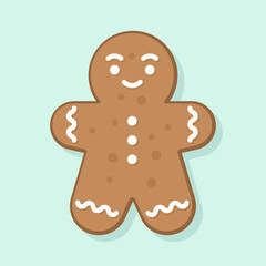Gingerbread Man Cookie with Festive Icing Design