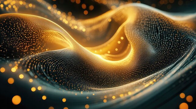 Digital wave particles flowing data network connection