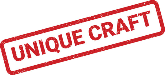 Red rectangular unique craft rubber stamp with distressed texture for handmade artisanal products