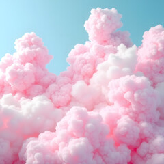 Fototapeta premium Pink winter sky with texture of light clouds and blue air