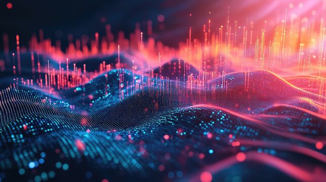 Big data visualization showing abstract network technology concept