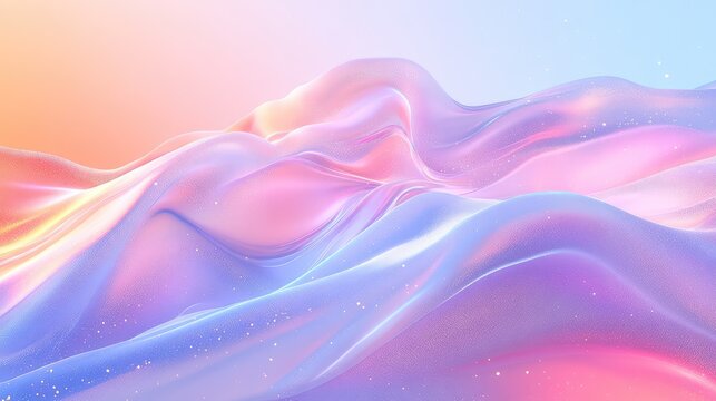 Abstract pastel waves flowing iridescent liquid gradient background