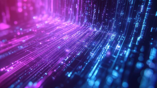 Digital data streaming in glowing light matrix network