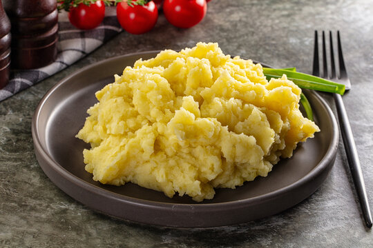 Mushed boiled potato homemade puree