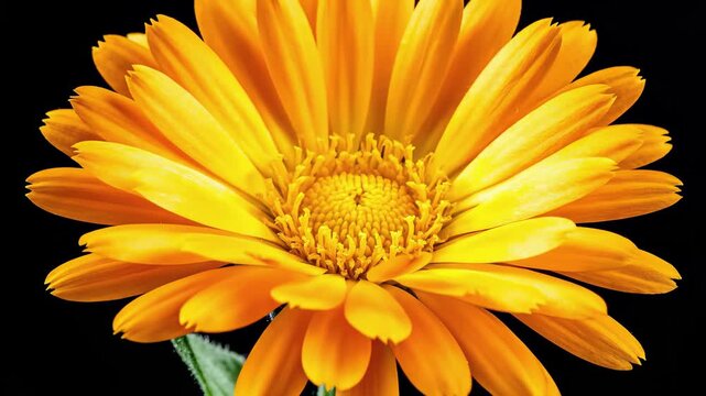 Yellow flower blooms in darkness, its petals shining like tiny suns against a black background, presenting a powerful concept of hope and resilience thriving even in adversity.