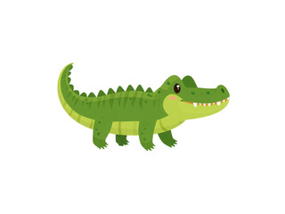 Fototapeta premium A cartoon crocodile with a big smile on its face