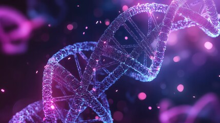 Dna helix structure displaying genetic code and biology research