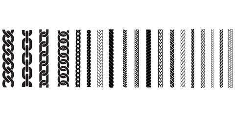 Seamless rope brush Strokes set for illustrator © TRENDING VECTOR ART3