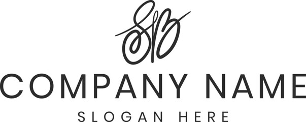 SB Initial Letter Signature Logo Template – Handwritten Monogram, Minimalist, Elegant, Modern Branding Design for Business