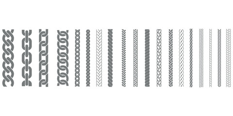 Seamless rope brush Strokes set for illustrator © paradise@11111111111