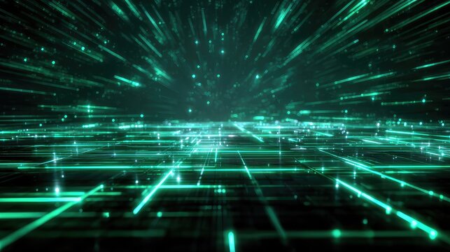 Digital data sending speeding through network cyberspace