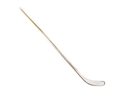 A hockey stick is shown in a white background