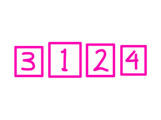 Neon pink boxed numbers arranged in sequence, ideal for steps, lists, and clean modern layouts