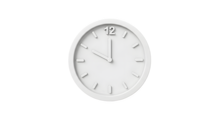 White Wall Clock Showing Ten Oclock Time.