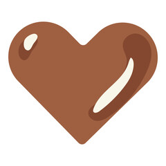Hand Drawn Shiny Chocolate Heart Illustration