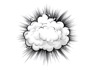 A white cloud with a black outline