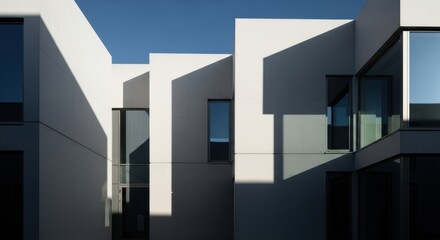 Fototapeta premium Architectural geometry captured through minimalist design and dramatic shadow interplay