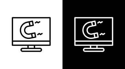 Inbound Marketing White Icon Set Design