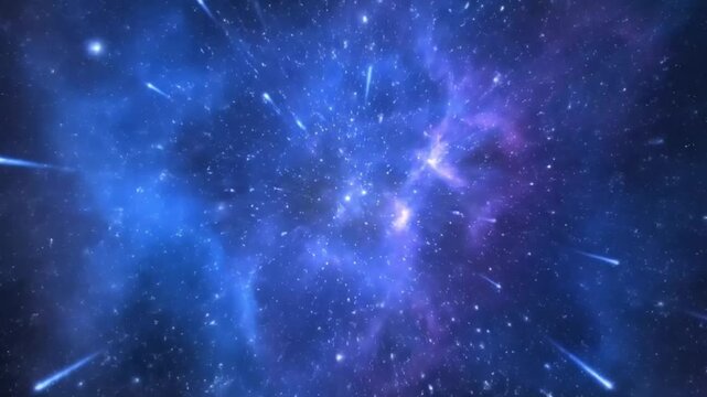 Watch a stunning cosmic explosion unfold with radiant blue energy and twinkling stars, perfect for science documentaries and space exploration content