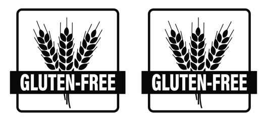 Gluten-free icon with wheat stalks, ideal for food packaging, product labeling, and dietary restriction needs