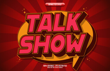 Bold Retro Talk Show 3D editable text effect