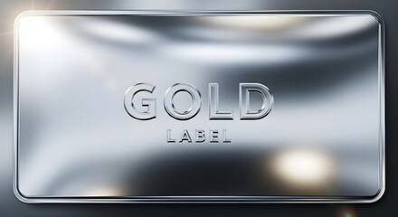 Silver Metallic Gold Label with Minimalist Design