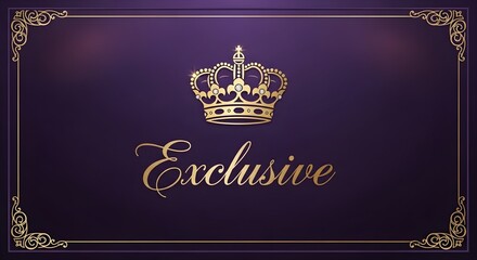 Exclusive Label in Royal Purple with Crown Icon and Elegant Script