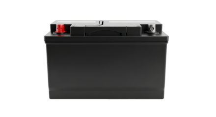 Car battery, essential electrical power source, transparent PNG background, maintenance required.
