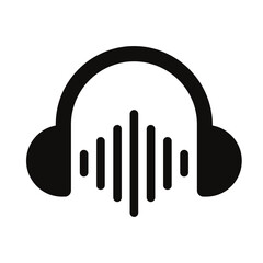 Headphones with Vertical Sound Equalizer Bars Icon