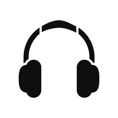 Simple Black Over-Ear Headphones Glyph Icon