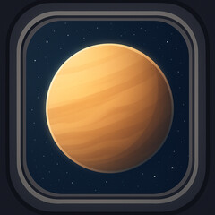 Naklejka premium Vector Illustration of Venus from Spacecraft