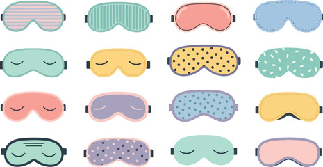 Colorful Sleep Masks Collection with Pastel and Bright Shades for Rest and Relaxation