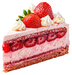 Delicious strawberry cake slice bakery food photography bright setting