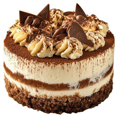 Decadent chocolate layer cake bakery dessert photo indoor close-up