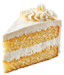 Delicious vanilla cake slice bakery food photography bright studio