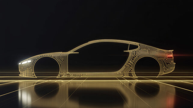 Sleek futuristic car design showcasing autonomous technology and innovative vehicle engineering, radiating luxury and advanced automotive solutions for the future