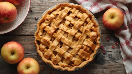 homemade classic lattice apple pie